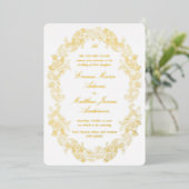 Invitation En Aluminium Blason Baroque Élégant Monogramme Fond Blanc Maria (Debout devant)