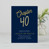 Invitation En Aluminium Bleu 40e anniversaire Gold Script Chapitre 40 Part (Debout devant)