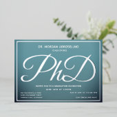 Invitation En Aluminium Bleu Argent Doctorat (Debout devant)