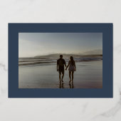 Invitation En Aluminium Bleu Bleu Bleu Photo Sauvons La Date (Verso)