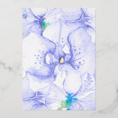 Invitation En Aluminium Bleu clair, Aquarelle argentée Quinceanera (Verso)