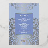 Invitation En Aluminium Bleu Elegant Artdeco Diamond Monogramme Mariage (Verso)