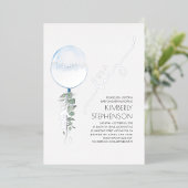 Invitation En Aluminium Bleu et argent Baby shower à ballets (Debout devant)