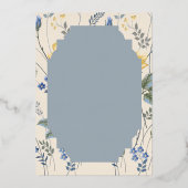 Invitation En Aluminium Bleu et Jaune fleur sauvage blanc (Verso)