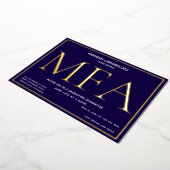 Invitation En Aluminium Bleu Gold MFA Graduation (Rotation)