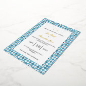 Invitation En Aluminium Bleu italien carreaux Méditerranée (Rotation)