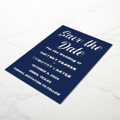 Invitation En Aluminium Bleu marine moderne QR Code photo (Rotation)