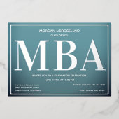 Invitation En Aluminium Bleu MBA Argent (Recto)