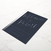 Invitation En Aluminium Bleu moderne mariage photo argenté (Rotation)