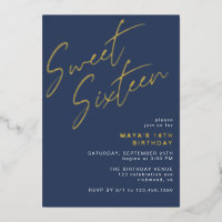Bleu Nuit & Or Sweet Sixteen 16e Anniversaire Cool