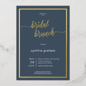 Invitation En Aluminium Bleu opulent Moderne Minimal Brunch nuptial (Recto)