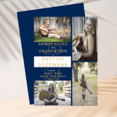 Invitation En Aluminium Bleu photo moderne classique | White Graduation Go