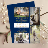 Invitation En Aluminium Bleu photo moderne classique | White Graduation Go