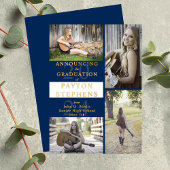 Invitation En Aluminium Bleu photo moderne classique | White Graduation Go