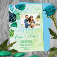 Bleu, Vert, Turquoise Mariage Rose Argent