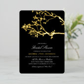 Invitation En Aluminium Blissé Branches Fête des mariées Gold Foil Invitat (Debout devant)