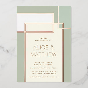 Invitation En Aluminium bloc de couleur milieu de siècle moderne feuille m