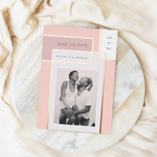 Invitation En Aluminium Bloc De Couleurs Mi-Siècle Moderne Enregistrer La 