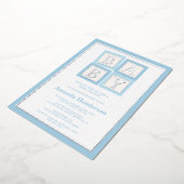 Invitation En Aluminium Blocs Bébé Bleu Baby shower garçon (Rotation)