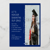 Invitation En Aluminium BLOCS DE COULEUR GRAD MULTI Photo BLUE Gold (Verso)