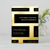 Invitation En Aluminium Blocs géométriques très organisés Mariage photo Re (Debout devant)