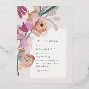 Invitation En Aluminium Blossoms Gouache