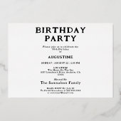 Invitation En Aluminium Blue 50th Birthday Gold Vintage (Verso)
