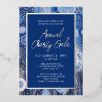 Blue Abstrait Watercolor Charity Event Gala Party