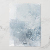 Invitation En Aluminium Blue foliage First Holy Communion (Verso)