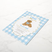 Invitation En Aluminium Blue Golden Retriever Puppy Pawty 1er anniversaire (Rotation)