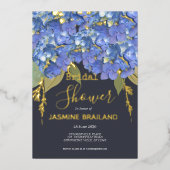 Invitation En Aluminium Blue Hydrangea Blooms Fête des mariées personnalis (Recto)