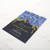 Invitation En Aluminium Blue Hydrangea Blooms Fête des mariées personnalis (Rotation)