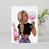 Invitation En Aluminium Blue Jeans Denim Champagne Anniversaire (Debout devant)