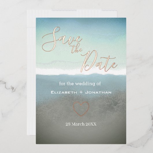 Invitation En Aluminium Blue Ridge Mountains Save the Date Rose Gold (Enveloppe)