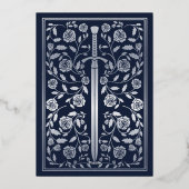 Invitation En Aluminium Blue Royal Medieval Silver Sword Wedding (Verso)