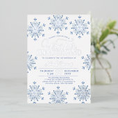 Invitation En Aluminium Blue silver Winter Onederland first birthday (Debout devant)