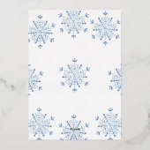 Invitation En Aluminium Blue silver Winter Onederland first birthday (Verso)