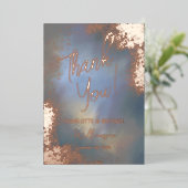 Invitation En Aluminium Blue Sparkle Photo Overlay Mariage Merci (Debout devant)