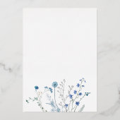 Invitation En Aluminium blue wildflowers winter wedding (Verso)