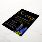Invitation En Aluminium Bluebonnets 60e anniversaire Blue Gold Chic Glam (Rotation)