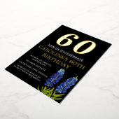Invitation En Aluminium Bluebonnets 60e anniversaire Blue Gold Chic Glam (Rotation)