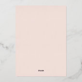 Invitation En Aluminium Blush Floral Mariage Rose or (Verso)