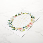 Invitation En Aluminium Blush Gold Floral Folial Mariage (Rotation)
