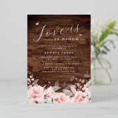 Invitation En Aluminium Blush Love est dans Bloom Rustic Wood Fête des mar (Debout devant)