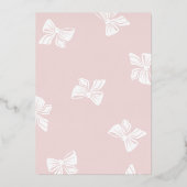 Invitation En Aluminium Blush Pink Rose Gold Bow Sweet 16 (Verso)