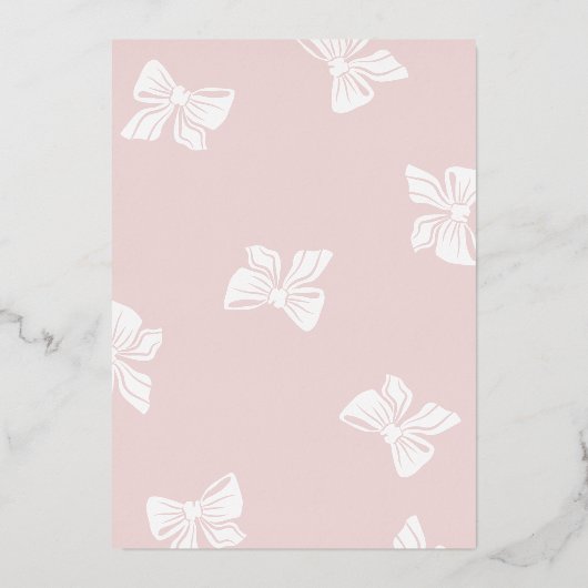 Invitation En Aluminium Blush Pink Rose Gold Bow Sweet 16 (Verso)