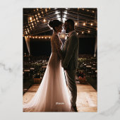 Invitation En Aluminium Blush Pink Roses Gold Foil Modern Wedding  (Verso)