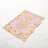 Invitation En Aluminium Blush Pink Vrai Or Foil Mariage Floral (Rotation)