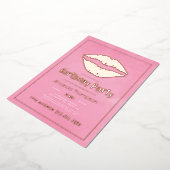 Invitation En Aluminium Blush rose et or Anniversaire des lèvres de baiser (Rotation)