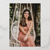 Invitation En Aluminium Blush Rose Gold Calligraphy Brass Graduation Party (Verso)